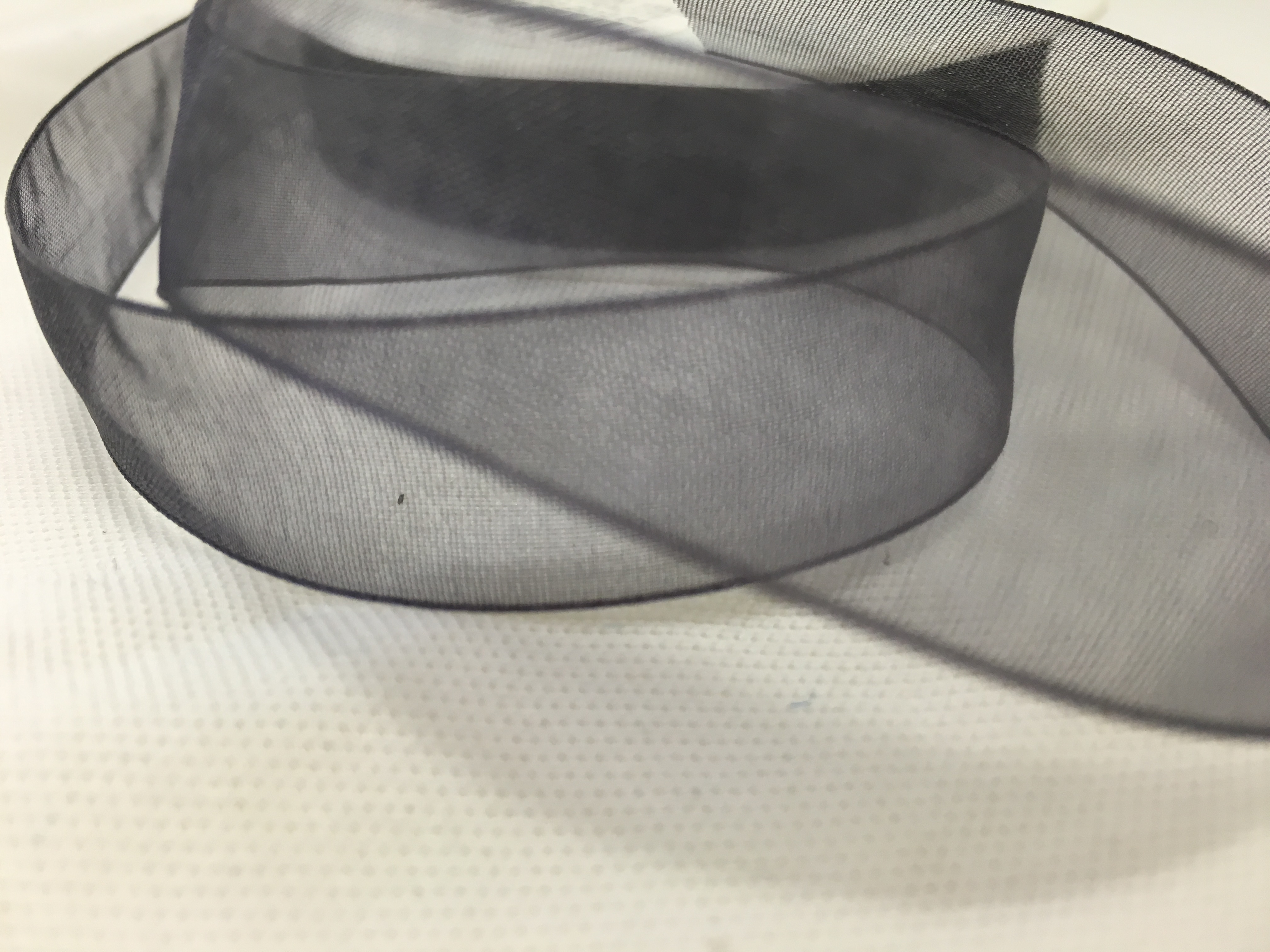 Band Organza15mm  MörkGrå 50M