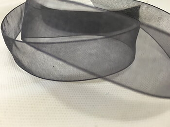 Band Organza15mm  MörkGrå 50M