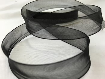 Band Organza 15mm Svart 50M
