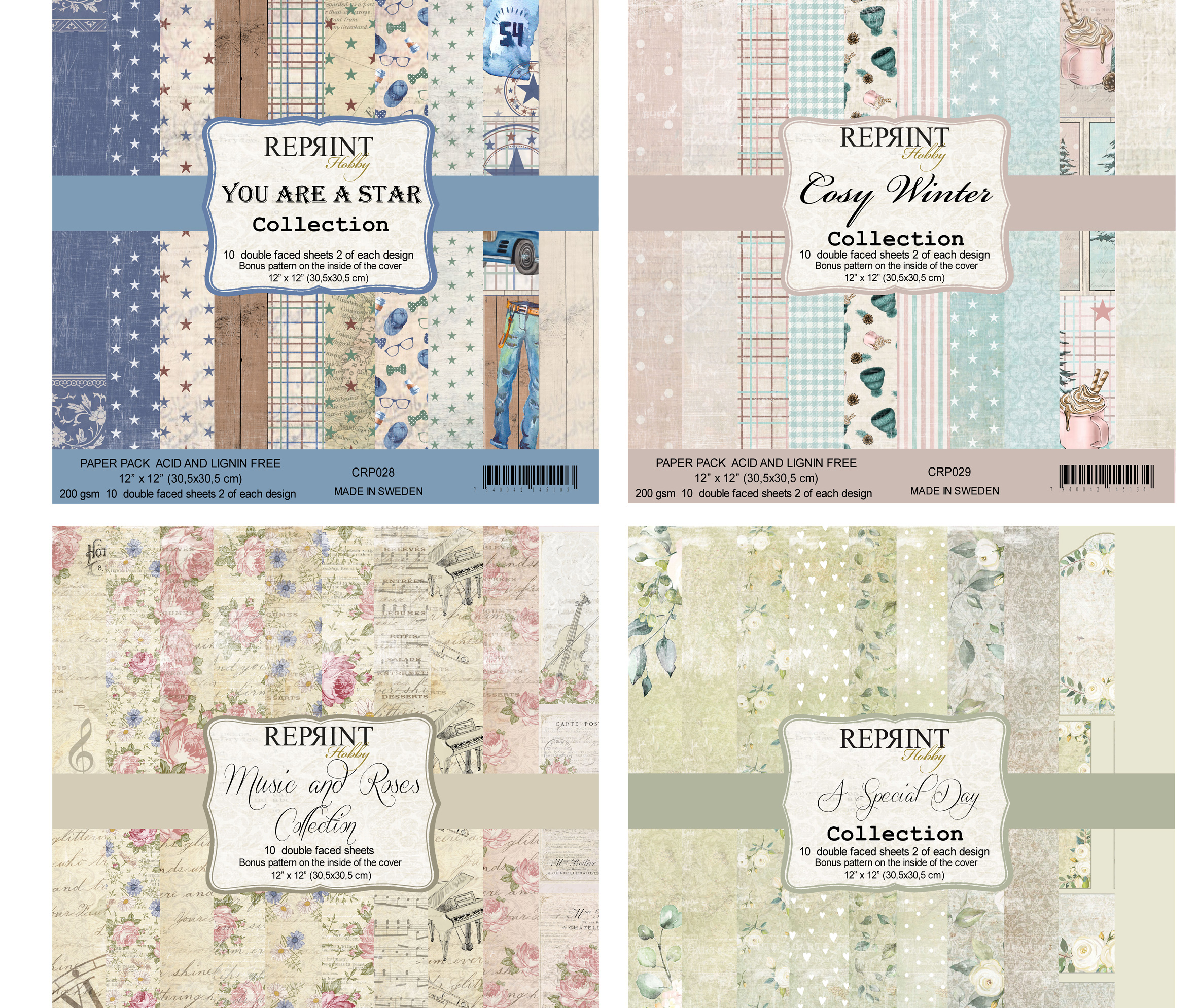 Pappers block 12x12 från Reprint