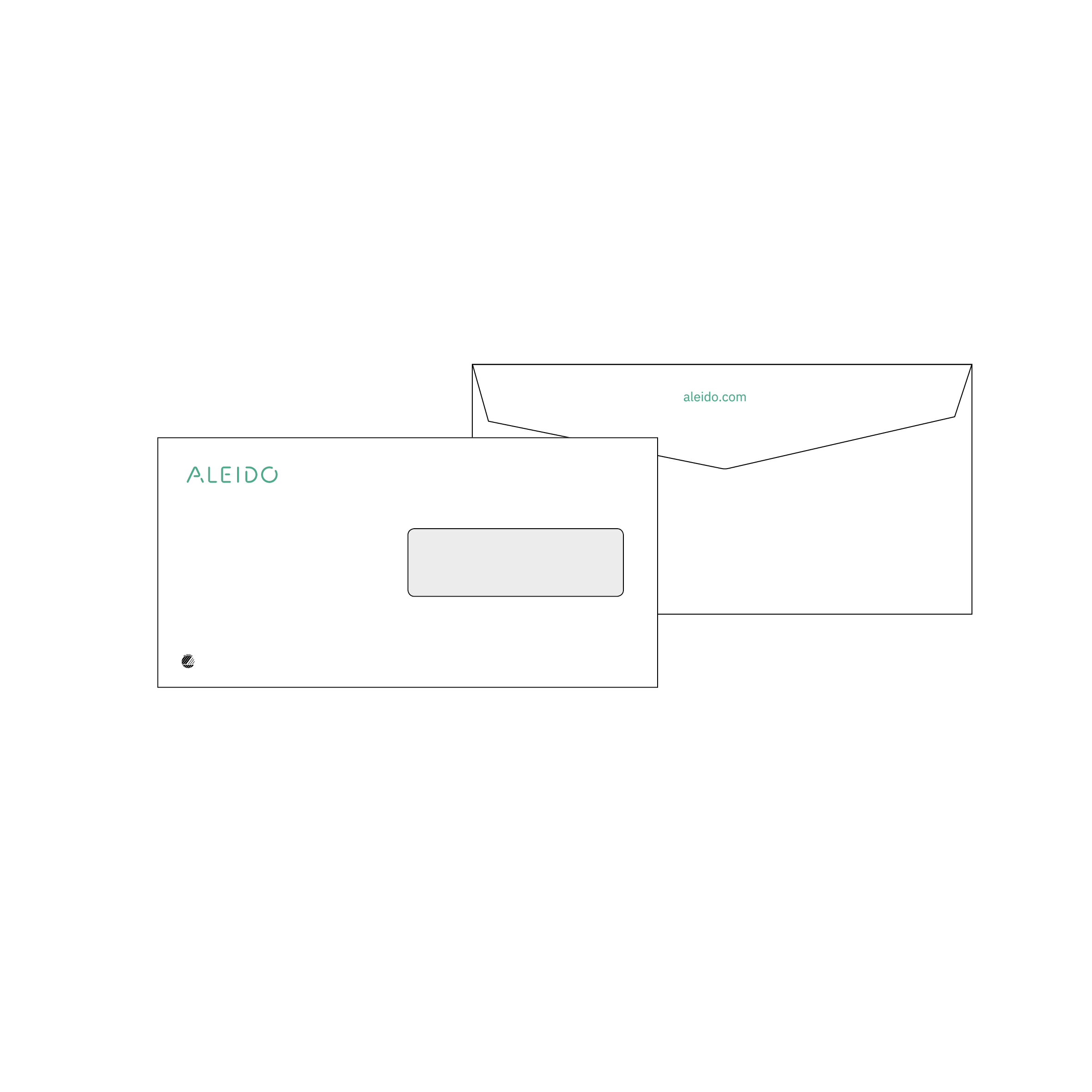 E65 right windowed Envelope, 100-pack