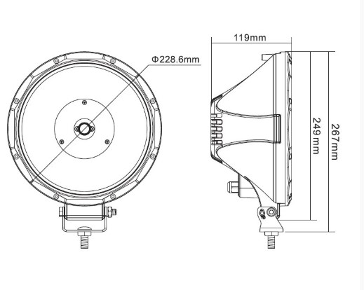 Extraljus LED 9″ 43W - 4