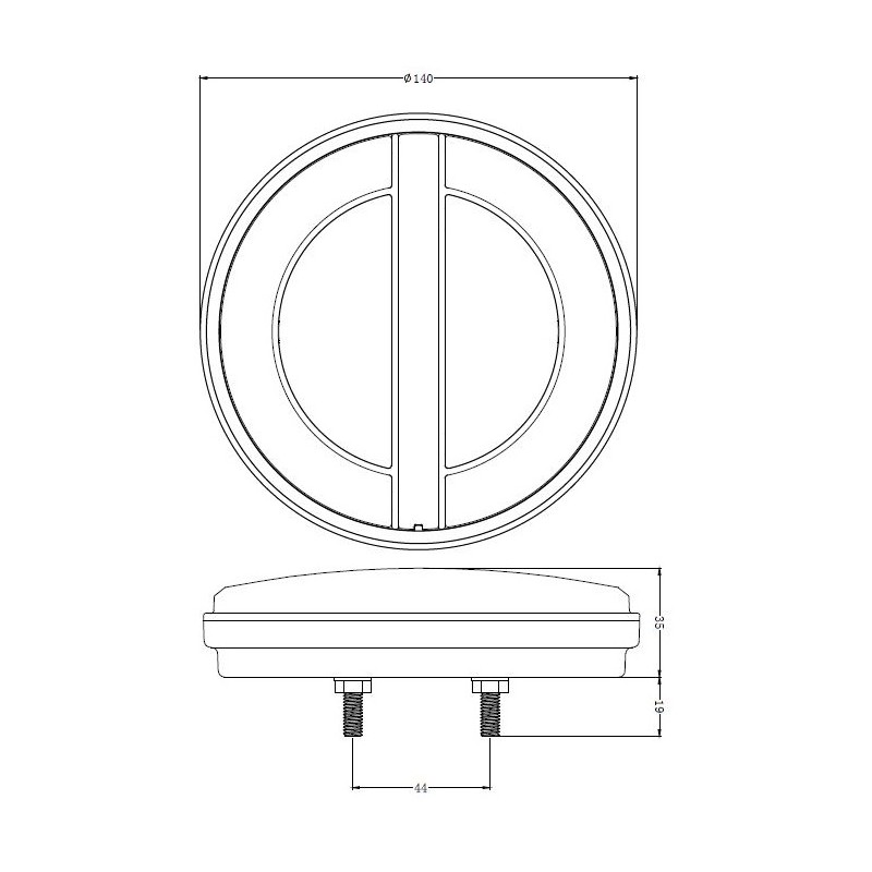Bakljus LED rund 140mm - 2