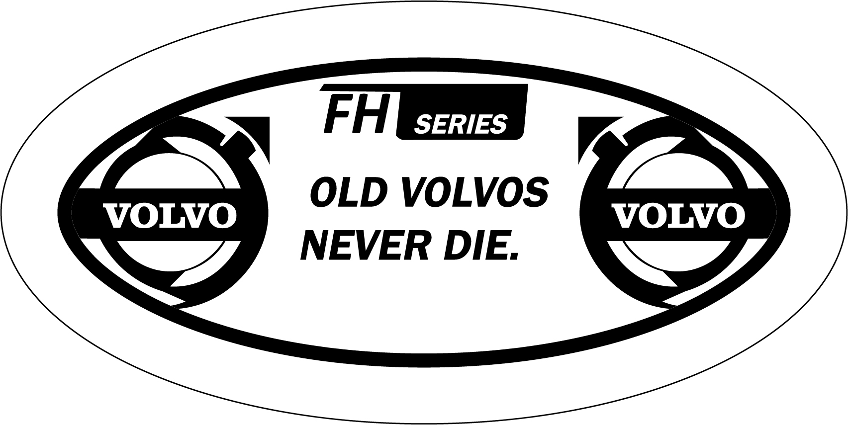Volvo spegel "Old volvos never die" - 2
