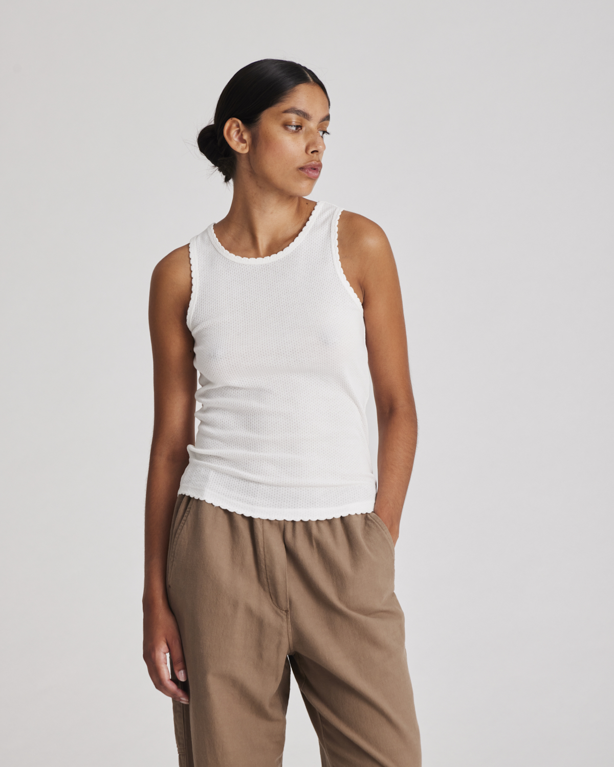 Gai+Lisva, Mille bomulls top, vit