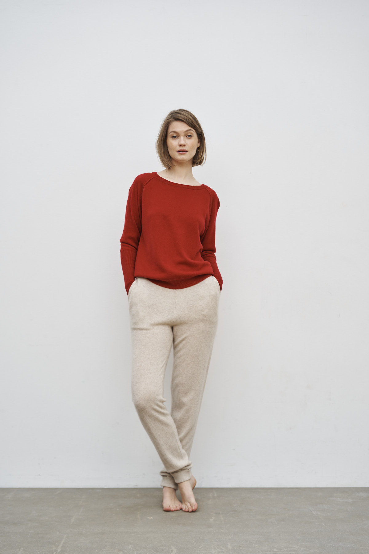 Care by Me, FAITH Cashmere sweater, cherry red