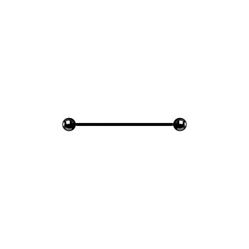 Lång barbell - 1,6 mm - 32-36 mm - Svart