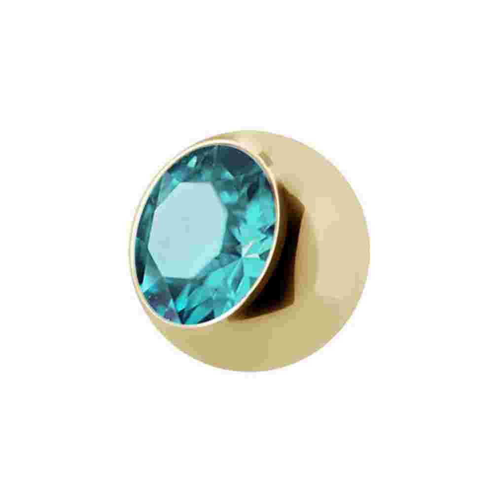 Extra kristall - 1,6 mm - Guld - Ljusblå kristall