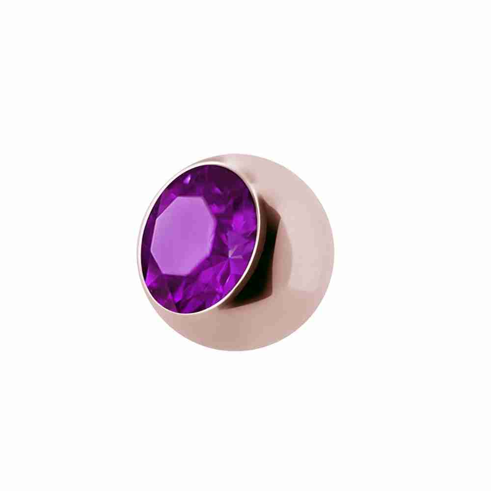 Extrakula - 1,6 mm - Roséguld - Cerise kristall