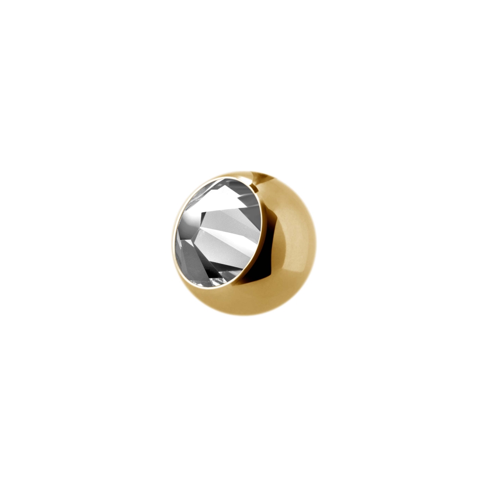 liten extrakristall - 1,2 mm - 2,5 mm - Guld - Vit kristall