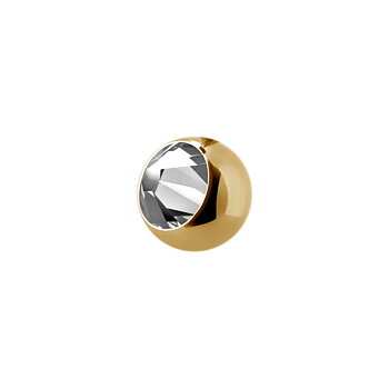 liten extrakristall - 1,2 mm - 2,5 mm - Guld - Vit kristall