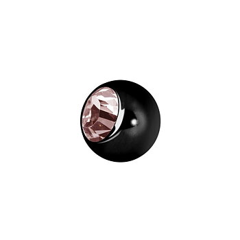 Liten extrakristall - 1,2 mm - Svart - Rosa kristall