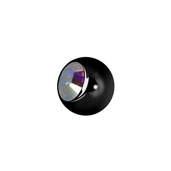Micro jewelled balls - 1,2 mm - Svart - Regnbågsskimrande kristall