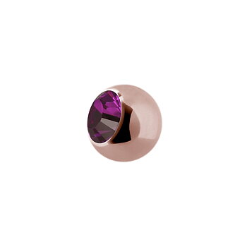 Liten extrakristall - 1,2 mm - Roséguld - Cerise kristall