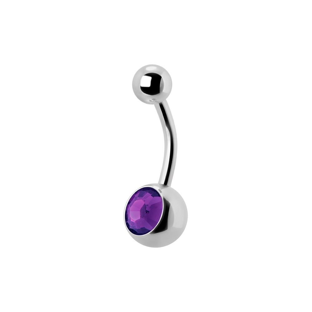 Navelpiercing - 1,6 mm - Stål - Turkos kristall - 3