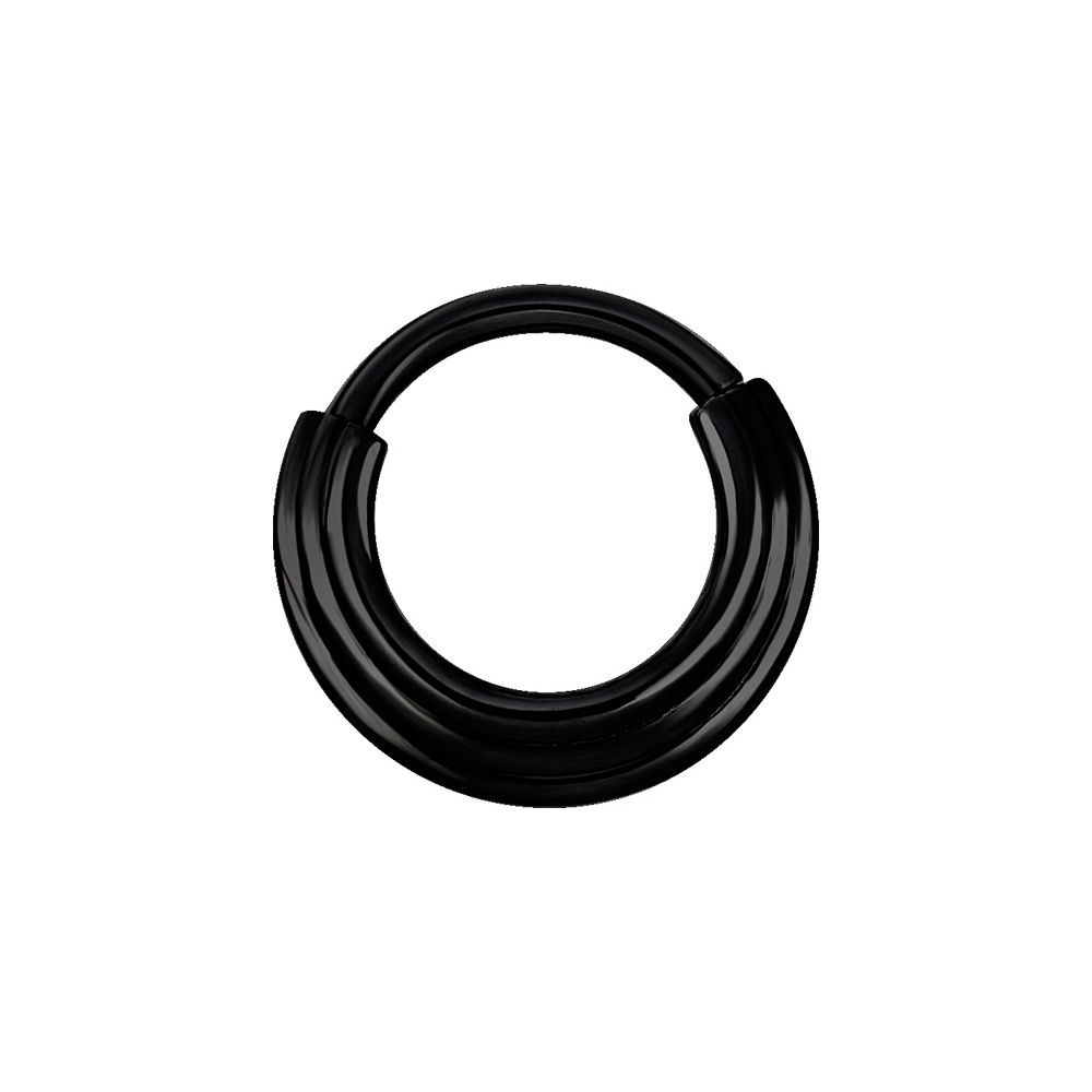 Clicker hinged ring - 1,2 mm - 8 mm - svart
