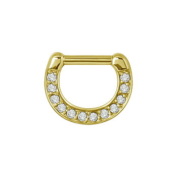Clicker - 1,2 - 6 & 8 mm - guld med vit kristall