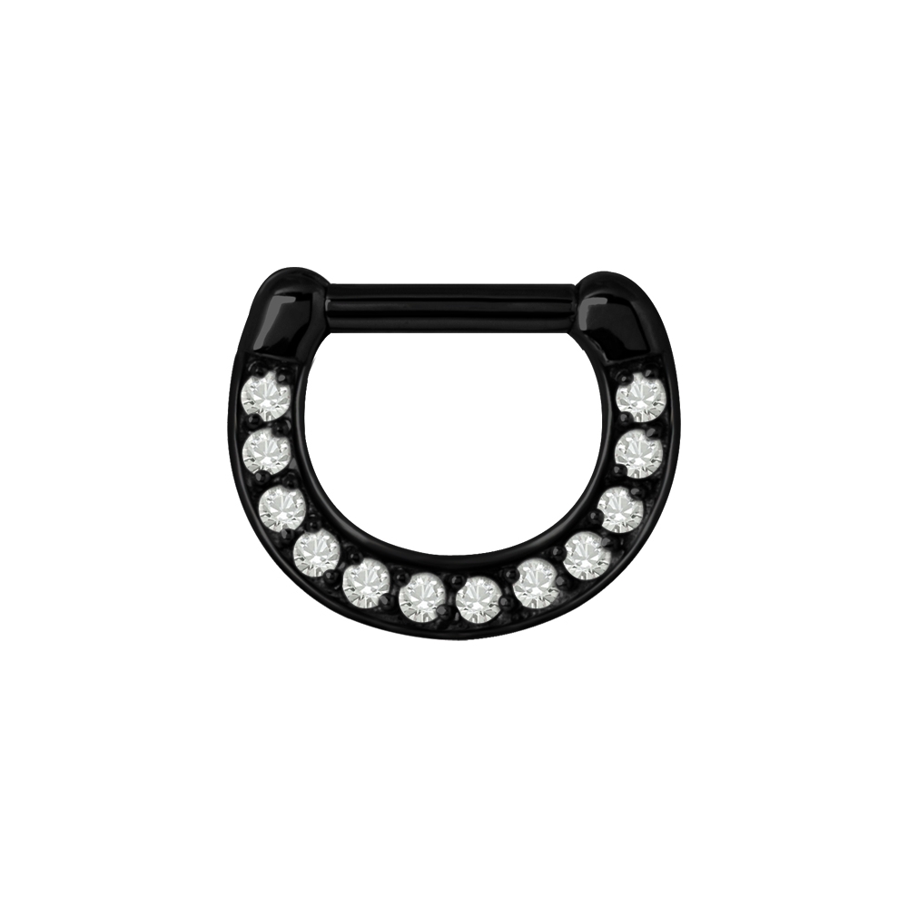 Clicker - 1,2 - 6 & 8 mm - svart med vit kristall