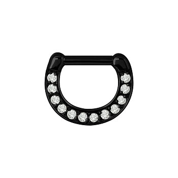Clicker - 1,6 - 6 mm - svart med vit kristall