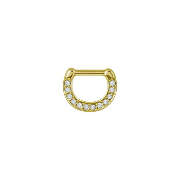 Clicker - 1,6 - 6 mm - guld med vit kristall