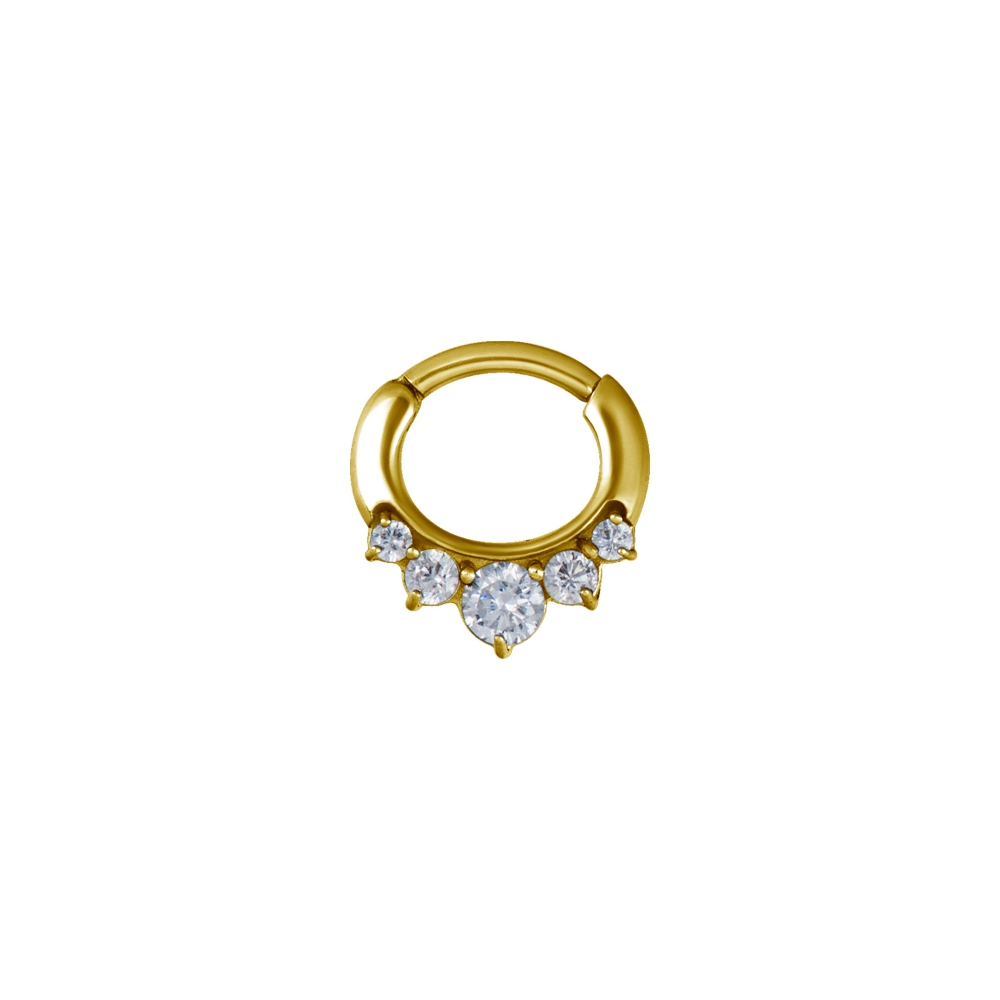Clicker curved- 1,2 - 24k guld med vita kristaller