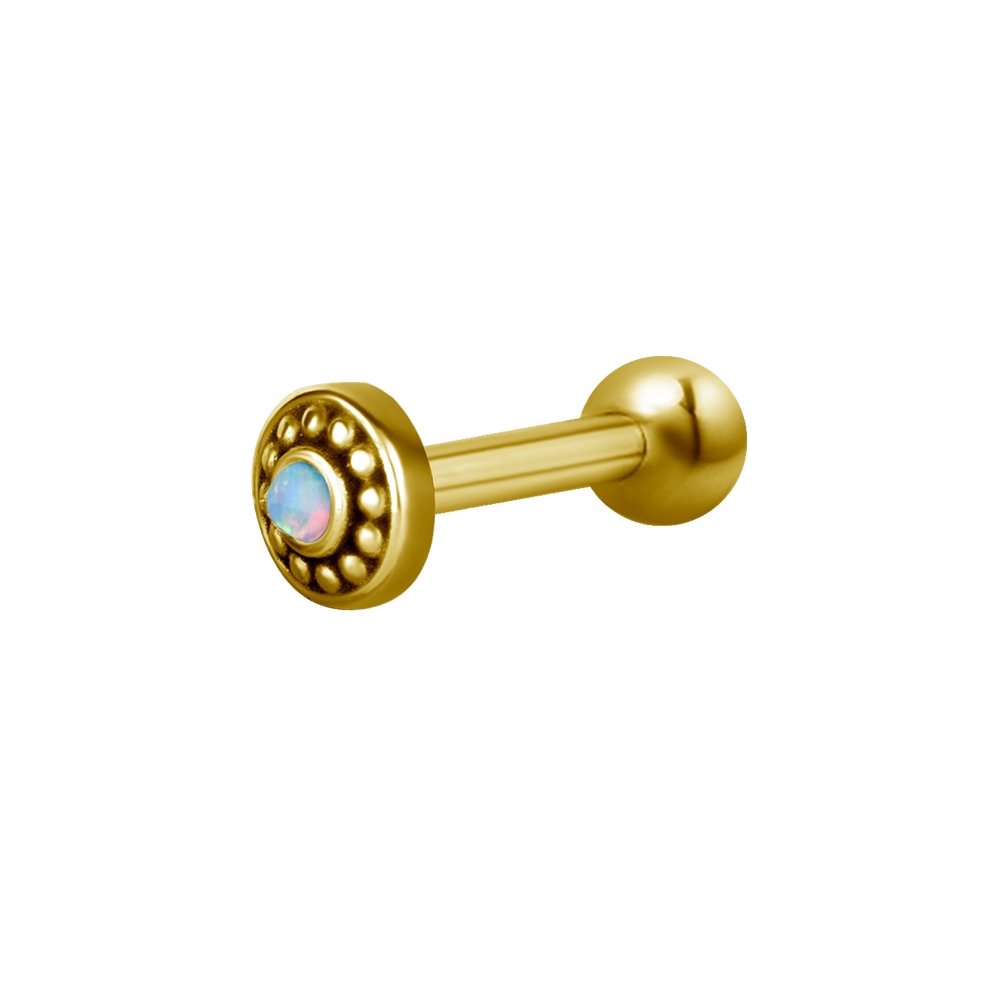 Barbell (27) invändigt gängad micro - 1,2 mm - guld PVD
