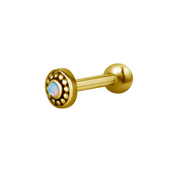 Barbell (27) invändigt gängad micro - 1,2 mm - guld PVD