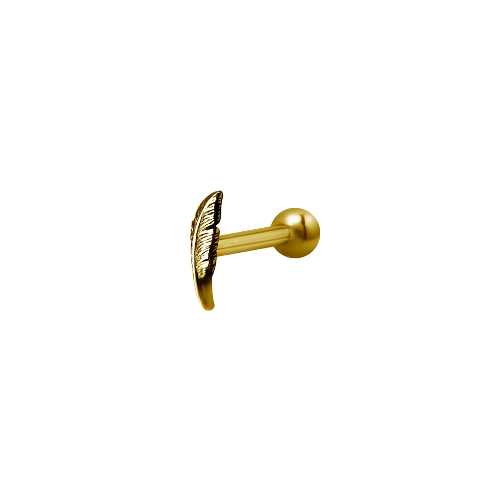 Barbell Micro - fjäder - invändigt gängad - 1,2 mm - guld
