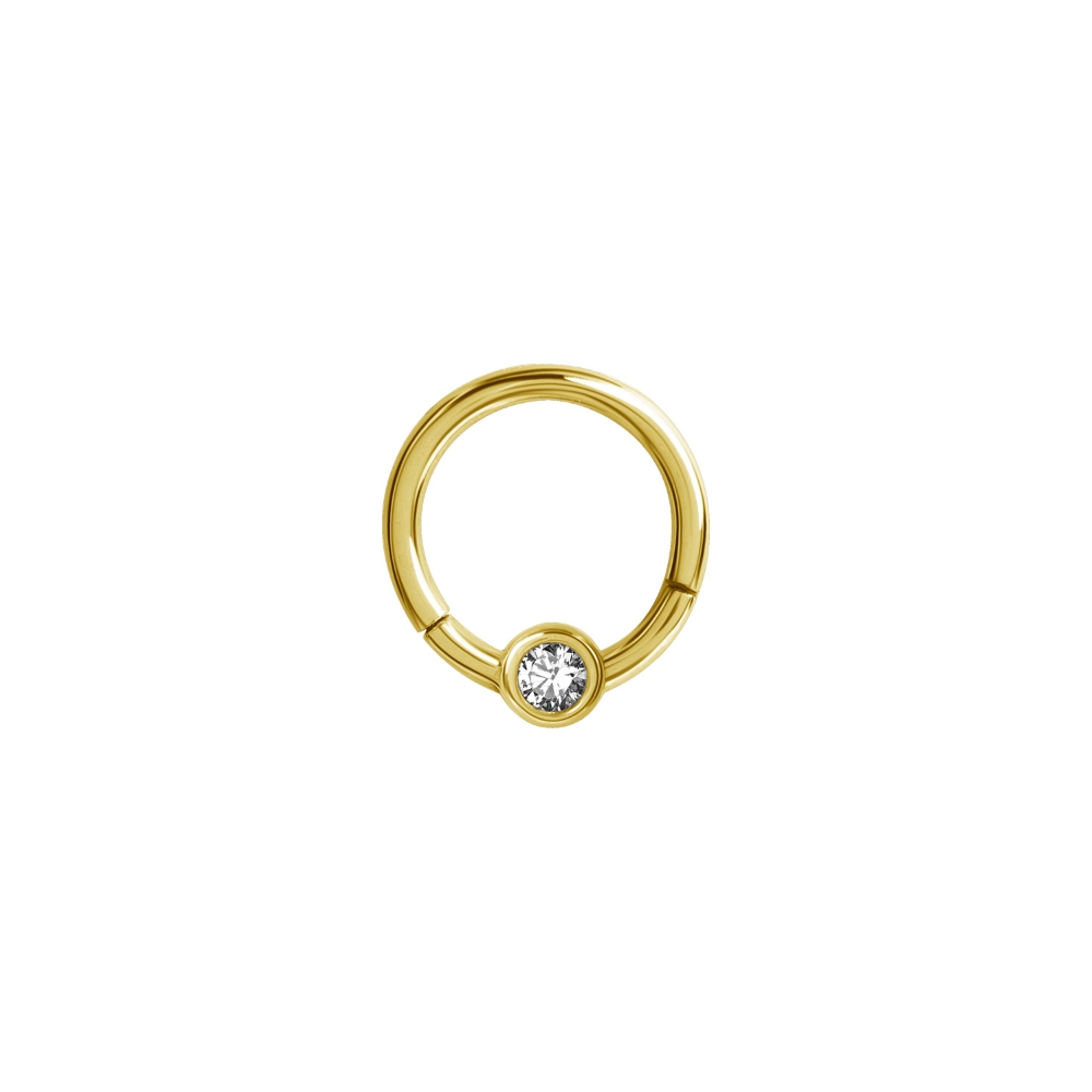 Clicker - 1,2 mm - öppningsbar - guld - vit kristall