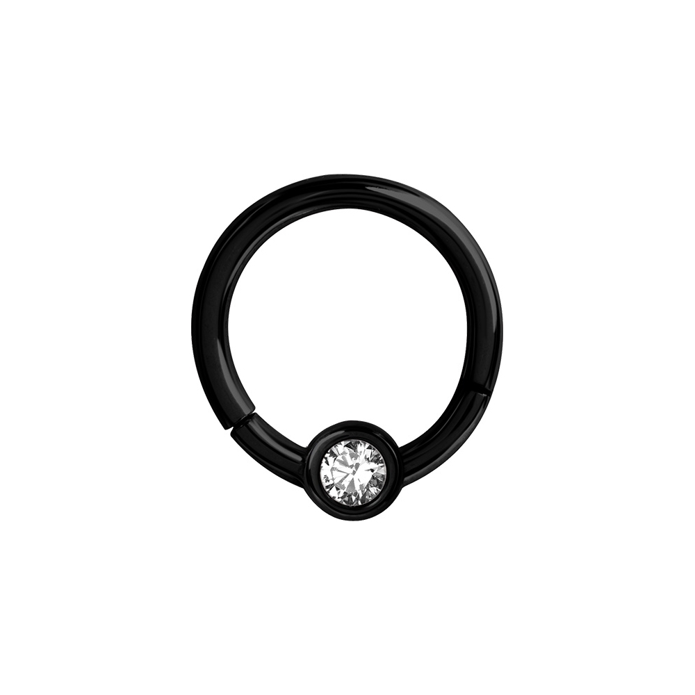 Clicker - 1,2 mm- öppningsbar - svart - vit kristall