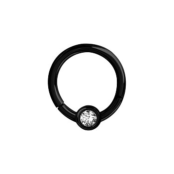 Clicker - 1,2 mm- öppningsbar - svart - vit kristall