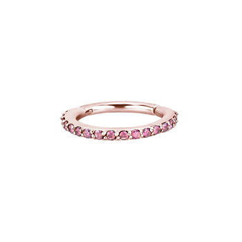 Clicker - large - 1,2 - roséguld - rosa kristaller