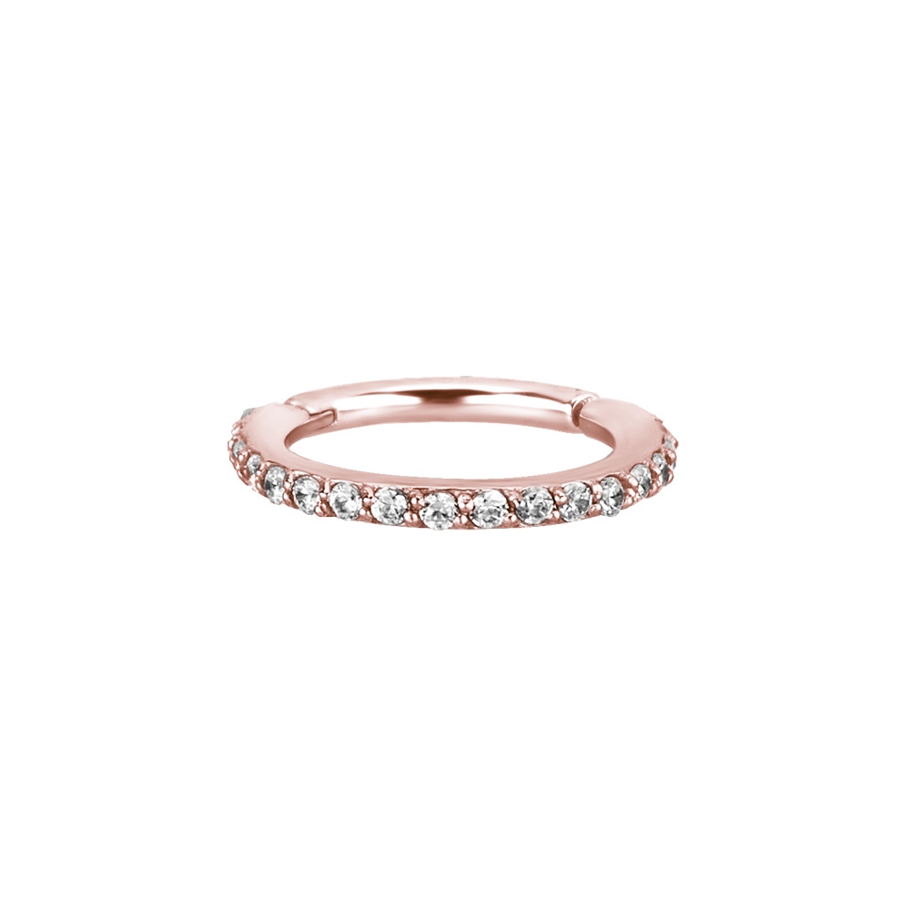 Clicker - large - 1,2 - öppningsbar - roséguld - vita kristaller