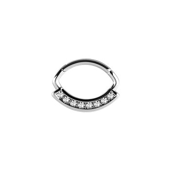 Clicker - 1,2 mm -  stål - vita kristaller