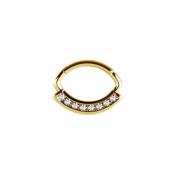 Clicker - 1,2 mm -  guld - vita kristaller