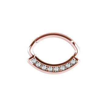 Clicker - 1,2 mm -  roséguld - vita kristaller