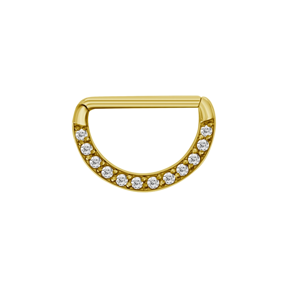 Clicker - 1,6 mm - 12 & 14 mm - guld - vita kristaller