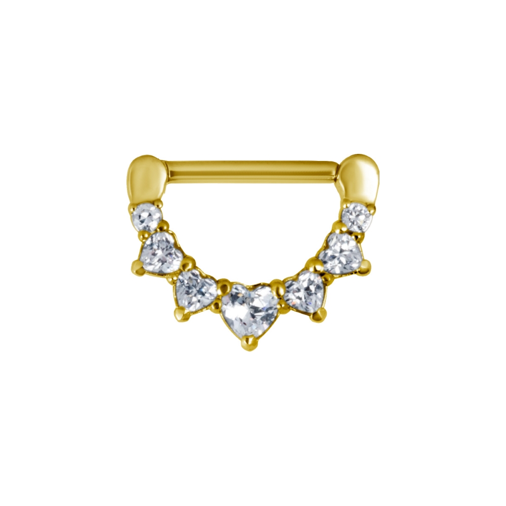 Clicker (13) - 1,6 mm - 12 & 14 mm - guld - vita kristaller