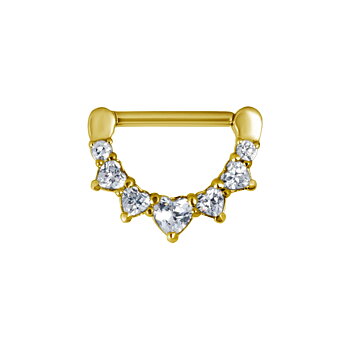 Clicker (13) - 1,6 mm - 12 & 14 mm - guld - vita kristaller