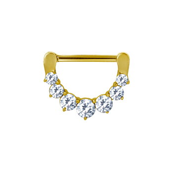 Clicker (11) - 1,6 mm - 12 & 14 mm - guld - vita kristaller