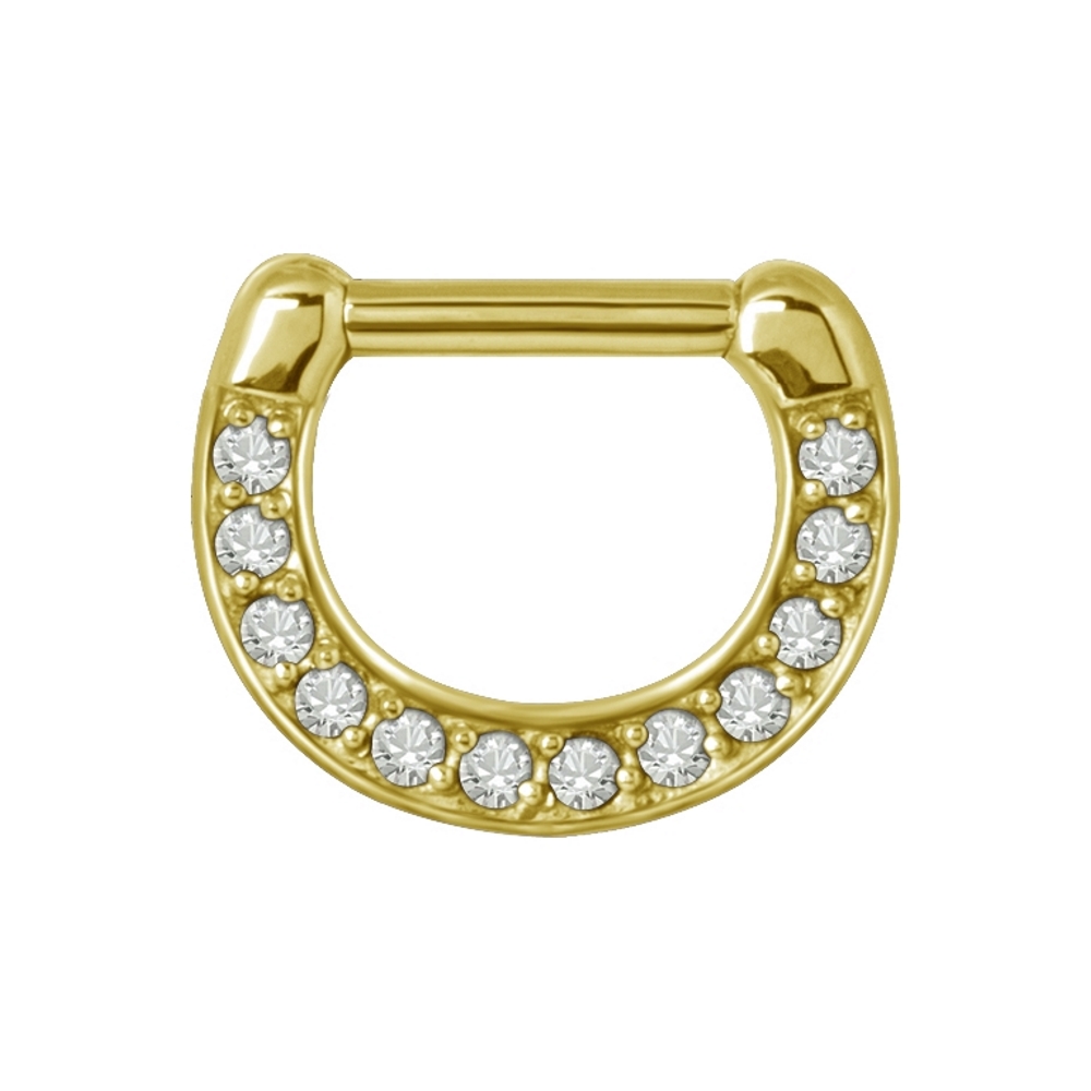 Clicker - 1,6 - 8 mm - guld med vit kristall