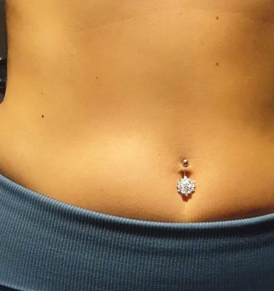 Navelpiercing - 1,6 mm - Kristall - blomma - 5