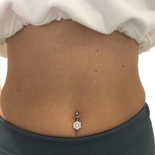 Navelpiercing - 1,6 mm - Kristall - blomma - 3