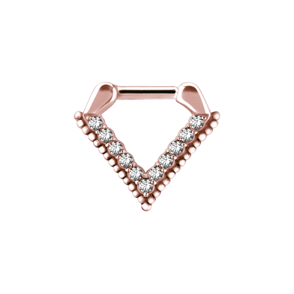 Clicker - roséguld - triangel - kristaller