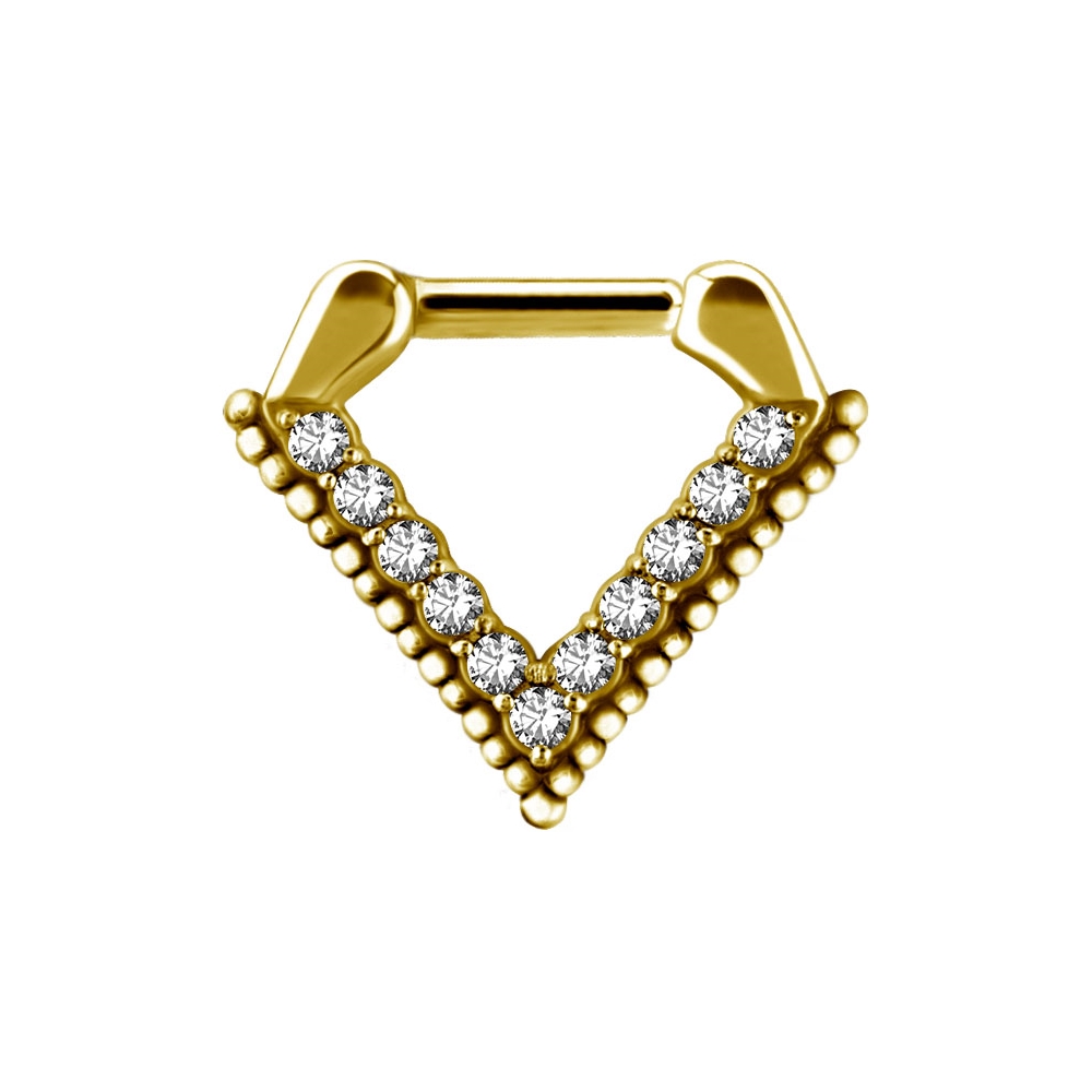 Clicker - guld - triangel - kristaller