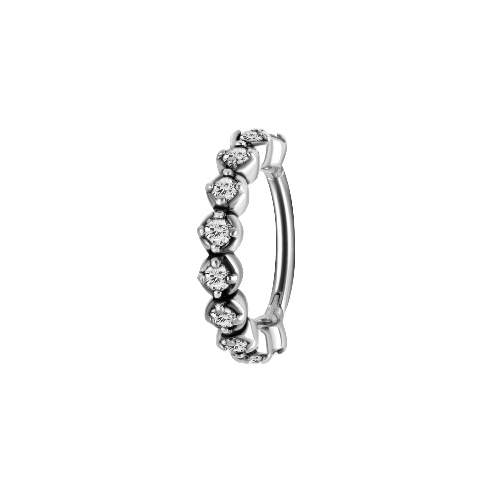 Clicker - 1,2 mm - rundad med diamantfattade kristaller - stål
