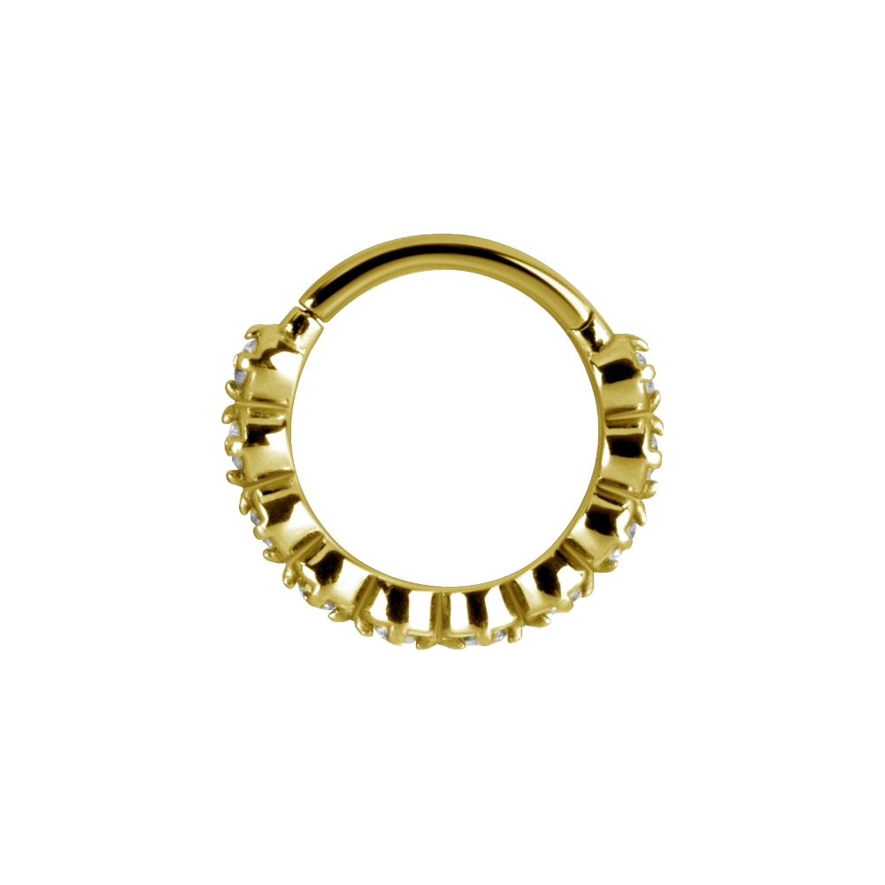 Clicker - 1,2 mm - rundad med diamantfattade kristaller - guld - 2