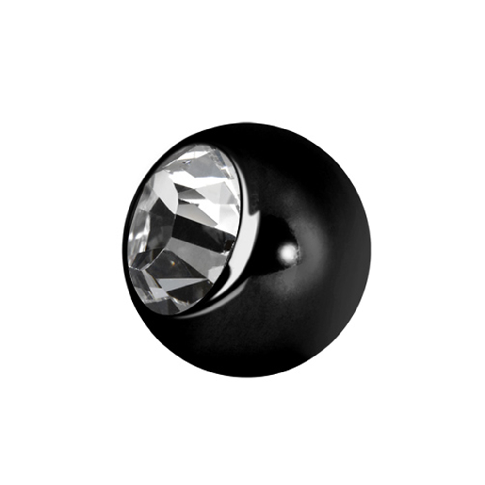 Extrakristall - 1,6 mm - Svart - vit kristall