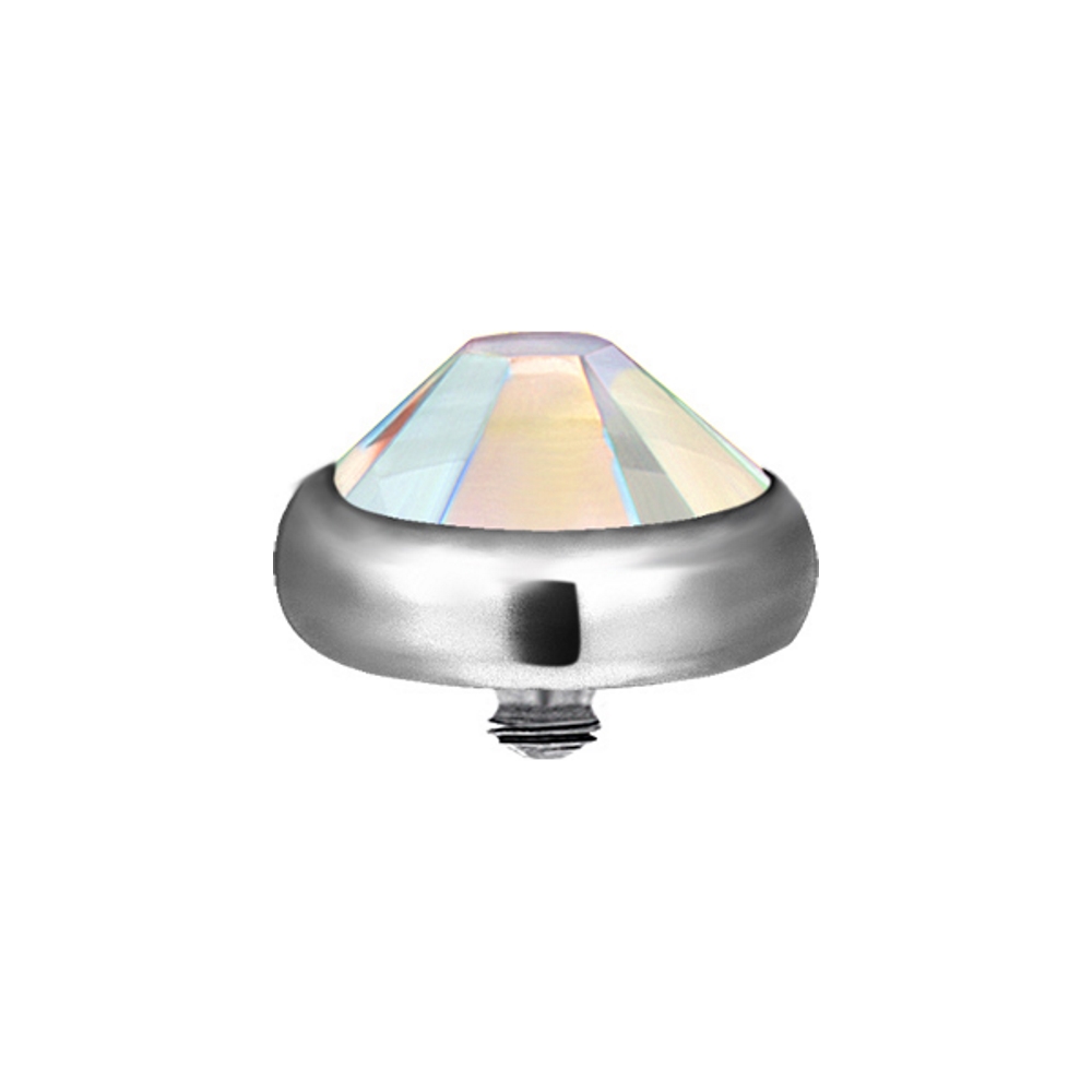 Dermal anchor - titan - 7 mm rosa kristall - 2