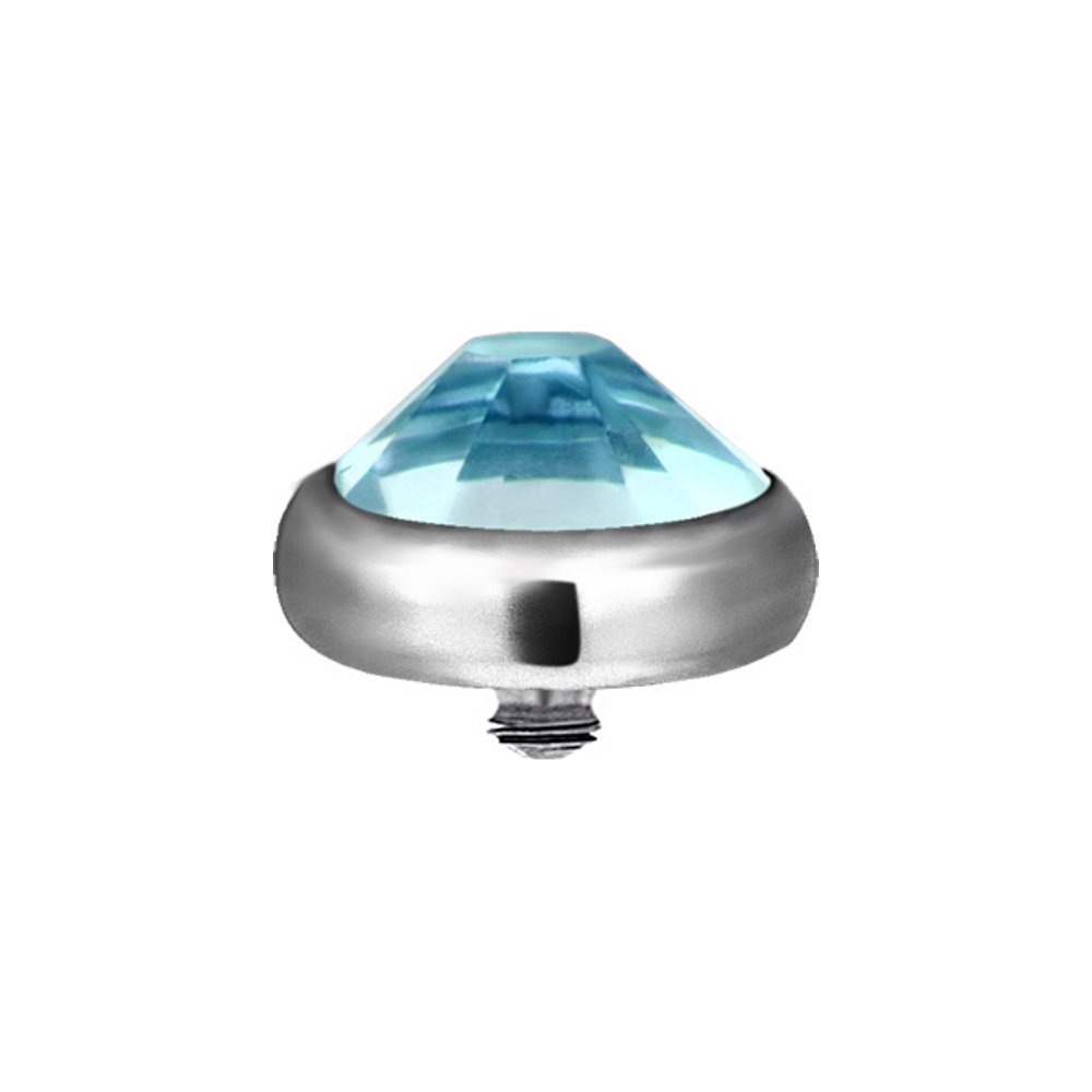 Dermal anchor - titan - 7 mm vit kristall - 6